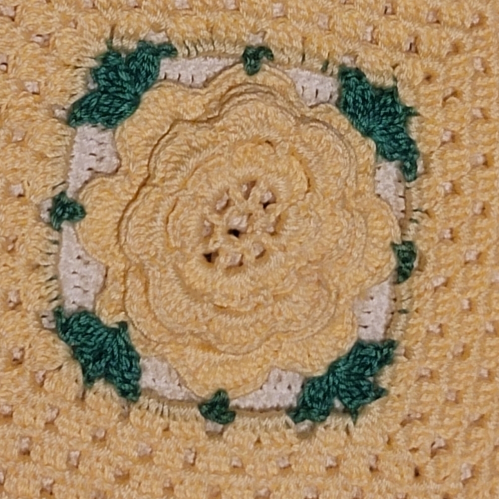 Vintage Pot Holders Square Handmade Crocheted Knit Retro Kitchen Wall Hanging